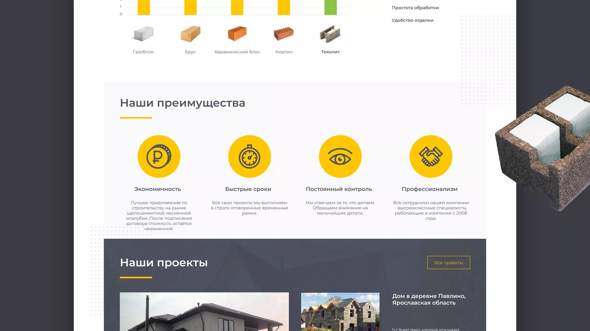 Создание сайта для строительной компании «ЭКОДОМ» в Верхотурье
