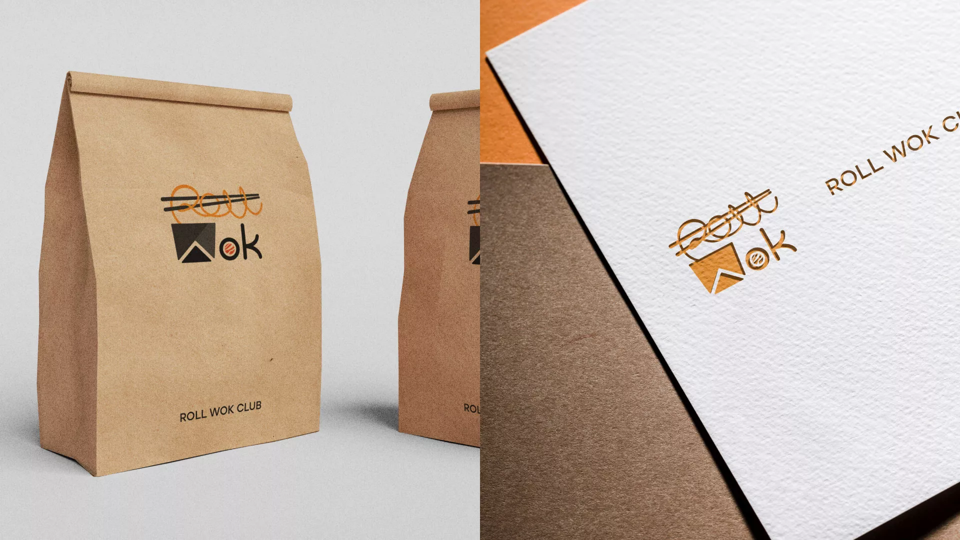 Разработка логотипа суши-бара «Roll Wok Club» в Верхотурье