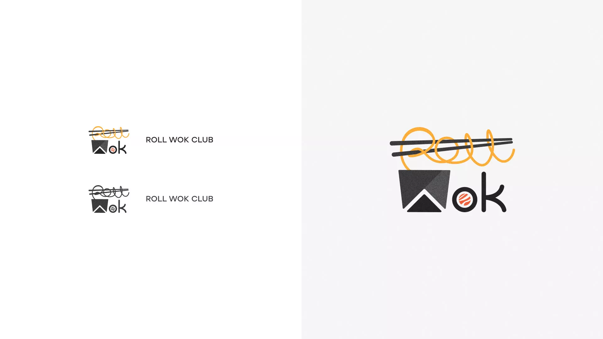 Разработка логотипа суши-бара «Roll Wok Club» в Верхотурье